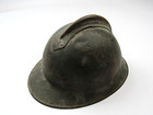 Original Wwi Adrian M15 French Helmet No Emblem Leather Chinstrap M1915 Rare 