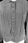 Antique Edwardian-1920 s French Black   White Check Rayon Print Blouse Large
