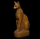 Ancient Egyptian Antiques Bastet Cat Goddess Statue Alabaster Style Figure Bc