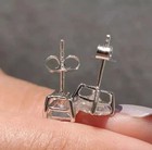 Gifted Stud Earrings 14k White Gold Plated 2ct Princess  Cut Lab Created Diamond