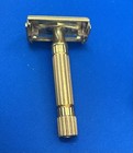 Vtg Gillette Gold Aristocrat Vintage Safety Razor   Blade Holder W case - 1940s