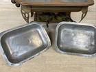 Vintage Copper   Brass Double Chafing Dish Server Brass Stand 2 Burners