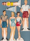 Vintage Uncut 1950 s Bridal Party Paper Dolls rare  1 Top Reproduction  1 Seller