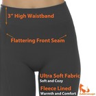 Wide Waistband Fleece Lined Legging For Women Winter Thermal Front Seam Pants 
