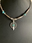 Vintage Native American Silver Tone Fauxturquoise Necklace And Bracelet