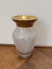 Vintage Antique Crystal And Brass Vase  Excellent Condition  In Closet 45 Years 