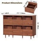 6-drawer Vinyl Record Player Stand Large Storage Media Console Table Cabinet Us
