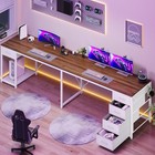 L Shaped Computer Desk With 5 Drawers Modern Reversible 78 7  Long 2 Person Desk