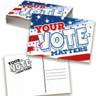 Vote Postcards Bulk - Your Vote Matters - Set Of 100 4x6 Standard Size - Promote