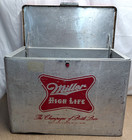 Vintage Miller High Life Cronstroms Beer Padded Ice Chest Metal Aluminum Cooler