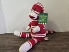 New Dancing Sining Sock Monkey Dan Dee Plush Stuffed Animal Red   White