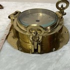 Ship s Time Brass Wall Clock Porthole Quartz Nautical Captain   broken For Parts