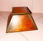 Antique Bradley Hubbard Ink Well Pyramid Brass Copper Enamel Glass Insert