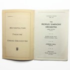 Vintage 1935-36 Peoples Symphony Orchestra Concert Program - Jordan Hall  Boston