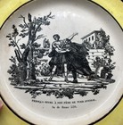Rare Antique French Transferware Yellow Border Collector s Plate Montereau 1825