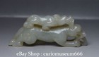 3 1   Old Chinese Natural Hetian Jade Carving Mother Child Beast Pendant
