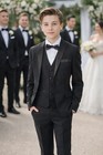 Boys Suits Boys Black Tuxedo Suit  5 Piece Suit  Prom Wedding Party Pageboy