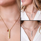 Personalized Name Engraved Bar Necklace For Women men