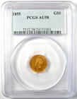 1855 Type 2 Indian Gold Dollar  g 1 Coin  - Certified Pcgs Au58 -  1 000 Value 
