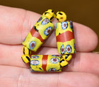 Antique Venetian Millefiori Glass Beads Brick Red Center Stripes  African Trade