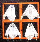 Halloween Handmade Handkerchief Ghosts And Spiders Machine Quilted Topper