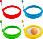 Egg Ring Set Silicone Egg Molds Multi Color 4 Pack Non-stick Food Grade Cooking