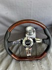 Steering Wheel   Hub Adapter Combo 14in Wood Dipped On Chrome Chevy Logo