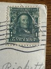 Green Rare Ben Franklin One Cent Stamp On Postcard Vintage Canceled 1908s