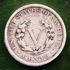 1906-p Genuine Liberty Head  v  Nickel  Ave Circulated   free Shipping  
