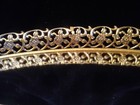 Vintage Oval Gold Filigree Mirror Vanity Dresser Perfume Display Tray 17x12