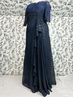 Formal Lace Full Length Gown Navy Blue Size M-8 Long Dress Prom Cocktail Maxi