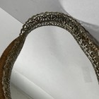 Vintage Ornate Gold Filigree Mirrored Vanity Tray 14 5  Large Oval Perfume Caddy