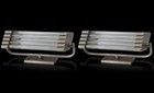 Pair Vintage Art Deco Nickel Brass   Glass Rod Light Fixture Wall Sconces Lamp