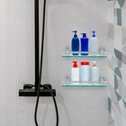 2-pack Tempered Glass Bathroom Shelf With Rail  15  X 4 5  Rectangular Shower