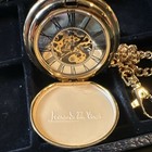 Mechanical Full Hunter Pocket Watch Skeleton Dial Roman  Chain Leonardo Da Vinci