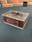 Swiss Vintage Wooden Carved Box No Key 18 X 12 X 7 Cm Dachshund   Framed Picture