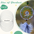 10pcs Silver Macrame Dream Catcher Rings   Metal Hoops Diy Floral Macrame Hoop F