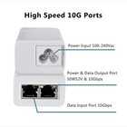 10gbps Poe  Injector 30w Ieee802 3at af Compliant  Supplies Poe 15 4w  Or Poe  3