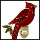 Cardinal Stained Glass Nightlight Night Light Hand Cut Ge266