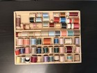 Lot Of Vintage Spools Of Thread various Colors manufacturers tray Included