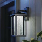 Home Decorators Mauvo Canyon 15 5 In Black Dusk 2 Dawn Led Outdoor Wall Light 2x