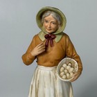 Vintage Farmhouse Lady With Chicken And Egg Basket Porcelain Figurine Decor