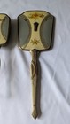 Antique 1930 s Art Deco Blue Vanity Set Beautiful Brush Mirror 2 Jars
