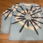 Huk Blue Spiral Tie Dye Long Sleeve Upf 30 Performance Fishing Shirt Men Xl