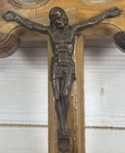 Wooden Crucifix Wall Cross Metal Jesus Corpus Religious Vintage Decor