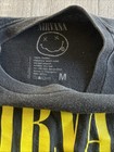Nirvana Black Graphic T-shirt Yellow Smiley Face Logo  Size M