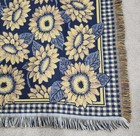 Vintage  Sunflowers Tapestry Woven Throw Blanket With Fringe Large 46x69 