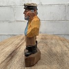 Vintage Sea Captain Fisherman Figurine Carved Wood Folk Art 4 25    Nautical Decor