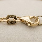 14k Yellow Gold Puffed Mariner Mirror Sparkle Chain Anklet Bracelet 9 -10 