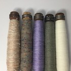 Vtg  Wooden Sewing Bobbins With Thread yarns Set Of 5 Lot 21